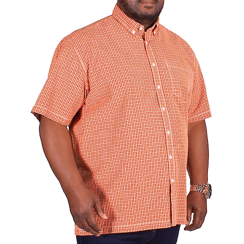 Bigdude Short Sleeve Orange Check Shirt