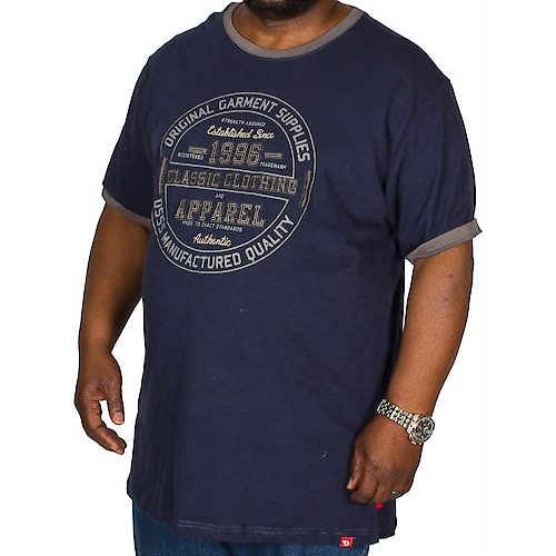 D555 T-Shirt Wilfred mit Aufdruck Blau
