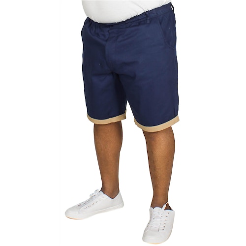 Bigdude Elasticated Waist Chino Shorts Navy