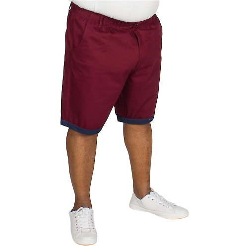 Bigdude Chino Shorts mit elastischem Bund Weinrot 