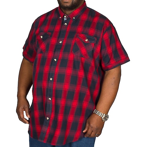 D555 Oliver Short Sleeve Check Shirt Red