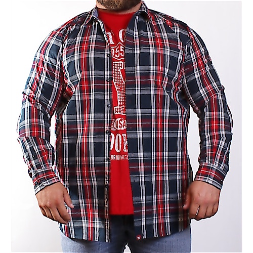 D555 Red Riga Shirt & T-Shirt Combo Set