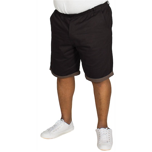 Bigdude Elasticated Waist Chino Shorts Black