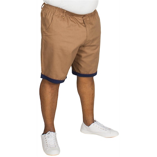 Bigdude Chino Shorts mit elastischem Bund Braun
