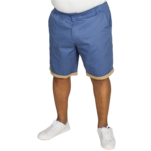 Bigdude Elasticated Waist Chino Shorts Blue