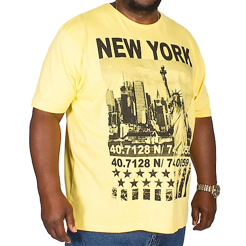 Pierre Roche New York Print T-Shirt Gelb