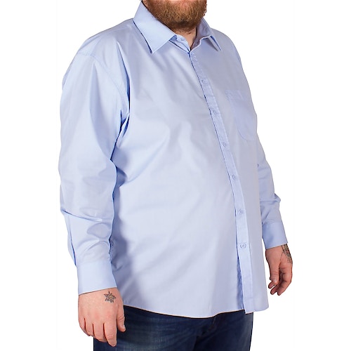 Espionage Traditional Long Sleeve Plain Shirt Blue