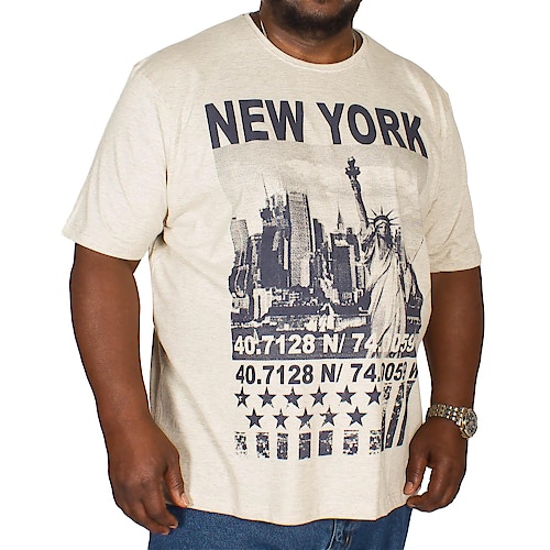 Pierre Roche New York Print T-Shirt Beige