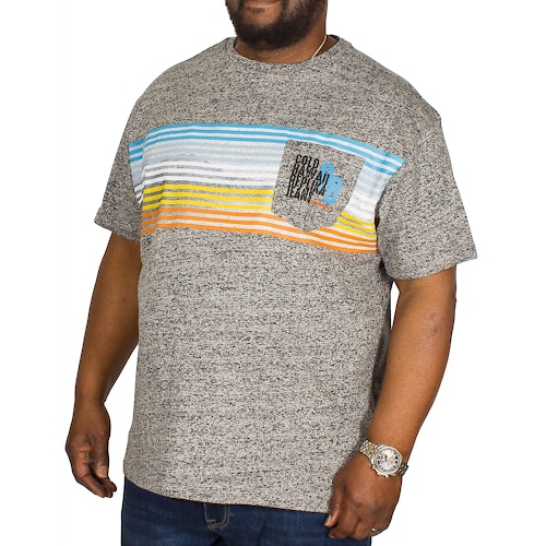 Replika Stripe Printed T-shirt Grey