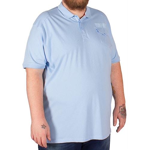 D555 Dallin Shoulder Patch Polo Shirt Blue