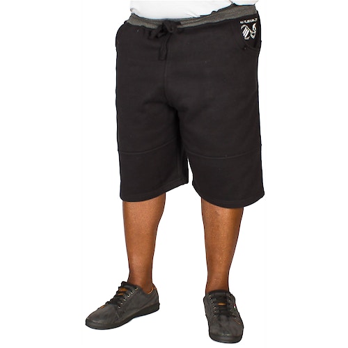 KAM Printed Jogger Shorts Black