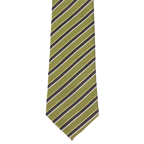 Knightsbridge Extra Long Stripes Tie Green/Black