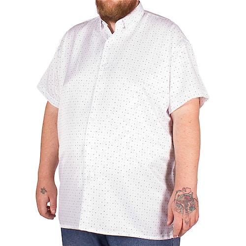 Fitzgerald White Spot Print Short Sleeved Shirt