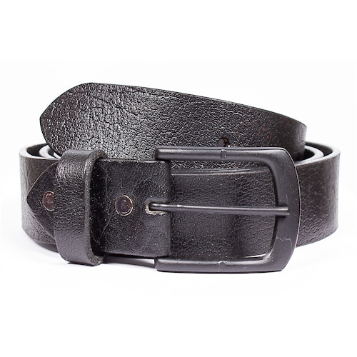 Brondon Leather Matte Buckle Belt Black