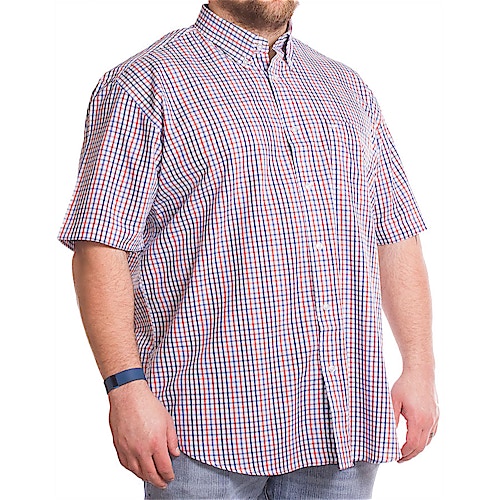 Cotton Valley Short Sleeve Red and Blue Check Shirt