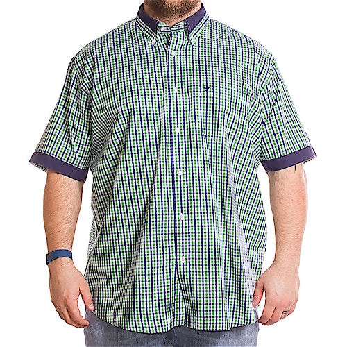 Cotton Valley Short Sleeve Blue/Green Check Shirt