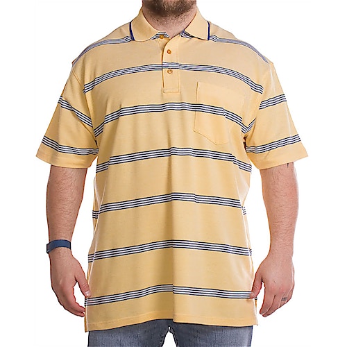 Brooklyn Striped Polo Shirt Yellow/Blue