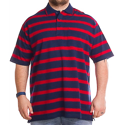 Brooklyn Striped Polo Shirt Red/Navy