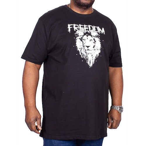 KAM T-Shirt mit Freedom Print Schwarz