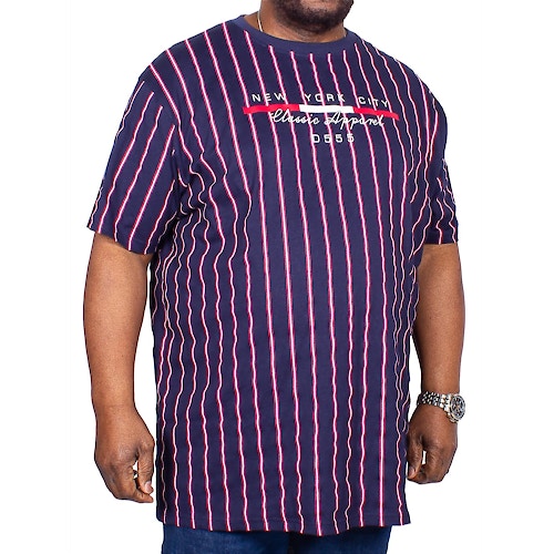 D555 Davis Stripe Printed T-Shirt Navy