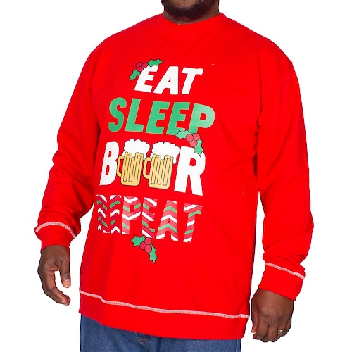 D555 Sweatshirt Weihnachtsaufdruck Rot