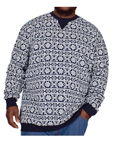 D555 Sweatshirt Weihnachtsmuster Marineblau 