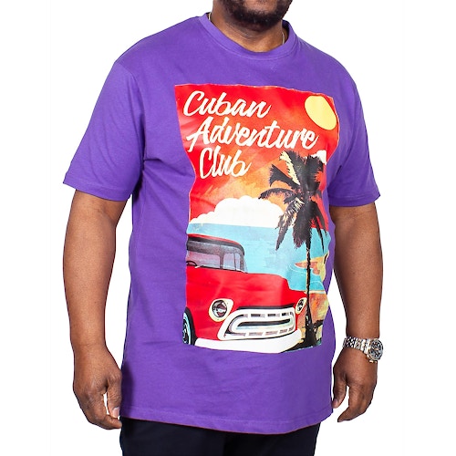 KAM Cuban Printed T-Shirt Violet