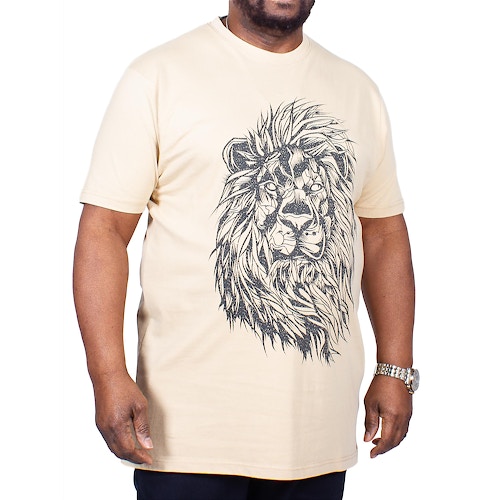 KAM Löwen Print T-Shirt Beige