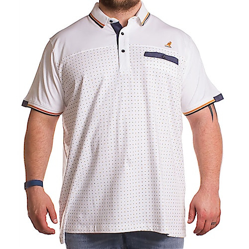 Kangol Chip Jersey Polo Shirt White