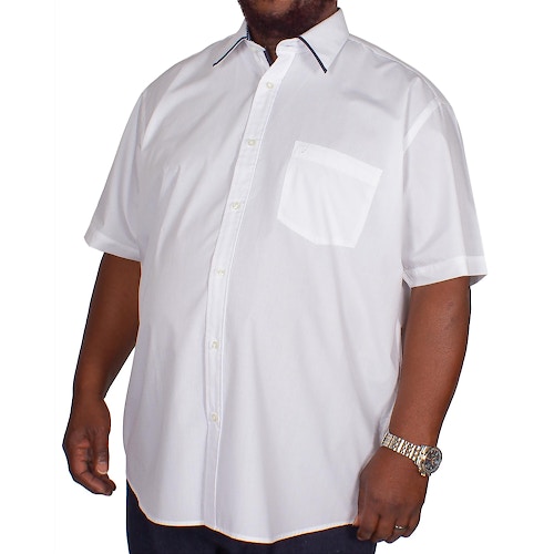 Cotton Valley Tipped Short Sleeve Shirt White