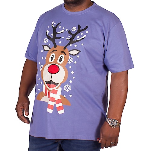 D555 Rudolph Musical Christmas T-Shirt Blue