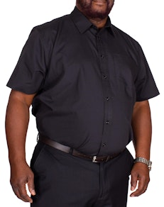 Bigdude Classic Short Sleeve Poplin Shirt Black