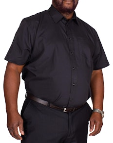 Bigdude Classic Short Sleeve Poplin Shirt Black