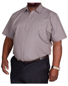 Bigdude Classic Short Sleeve Poplin Shirt Charcoal Tall