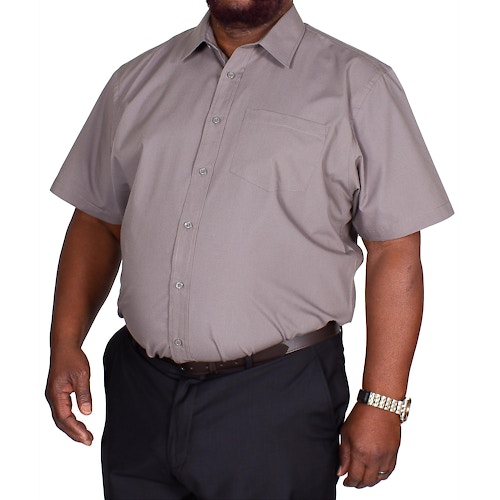 Bigdude Classic Short Sleeve Poplin Shirt Charcoal Tall