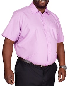 Bigdude Classic Short Sleeve Poplin Shirt Violet Tall