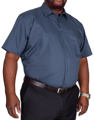 Bigdude Classic Short Sleeve Poplin Shirt Petrol Tall