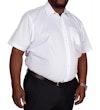 klassisches Kurzarm Popeline Hemd Weiß Tall Fit