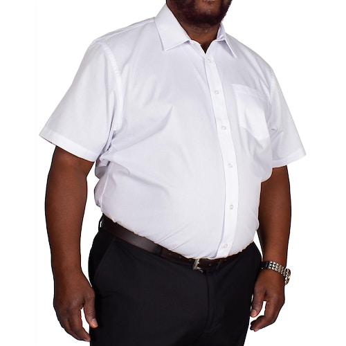 Bigdude Classic Short Sleeve Poplin Shirt White Tall