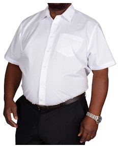 Bigdude Classic Short Sleeve Poplin Shirt White
