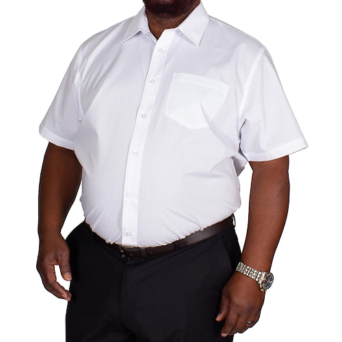Bigdude Classic Short Sleeve Poplin Shirt White