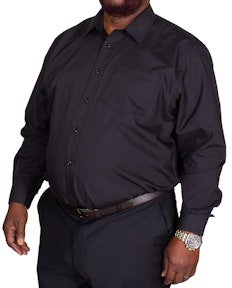 Bigdude Classic Long Sleeve Poplin Shirt Black