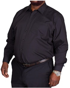 Bigdude Classic Long Sleeve Poplin Shirt Black