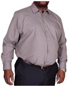 Bigdude Classic Long Sleeve Poplin Shirt Charcoal Tall