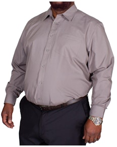 Bigdude Classic Long Sleeve Poplin Shirt Charcoal Tall
