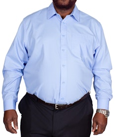 Bigdude Classic Long Sleeve Poplin Shirt Light Blue Tall