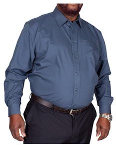 Bigdude Classic Long Sleeve Poplin Shirt Petrol Tall