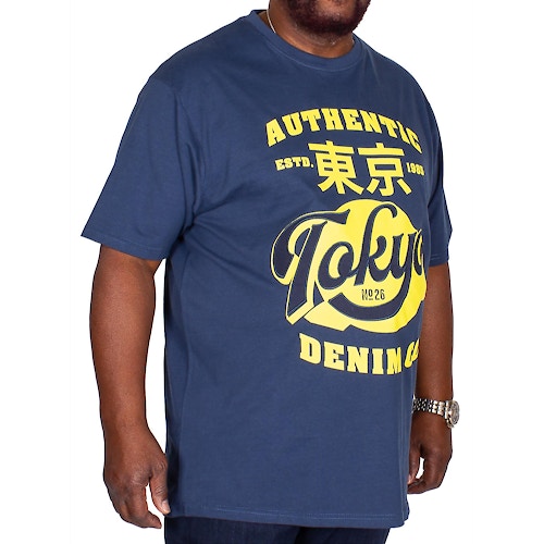 KAM Tokyo Printed T-Shirt Navy
