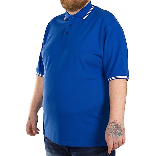 Bigdude Polo Shirt With Contrast Tipping Detail - Royal Blue