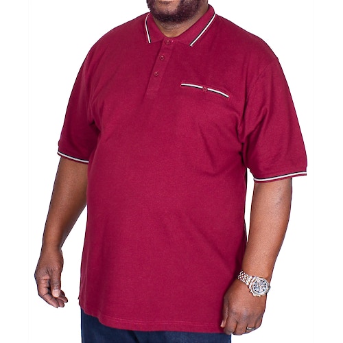 KAM Dobby Waffle Weave Polo Shirt Burgundy
